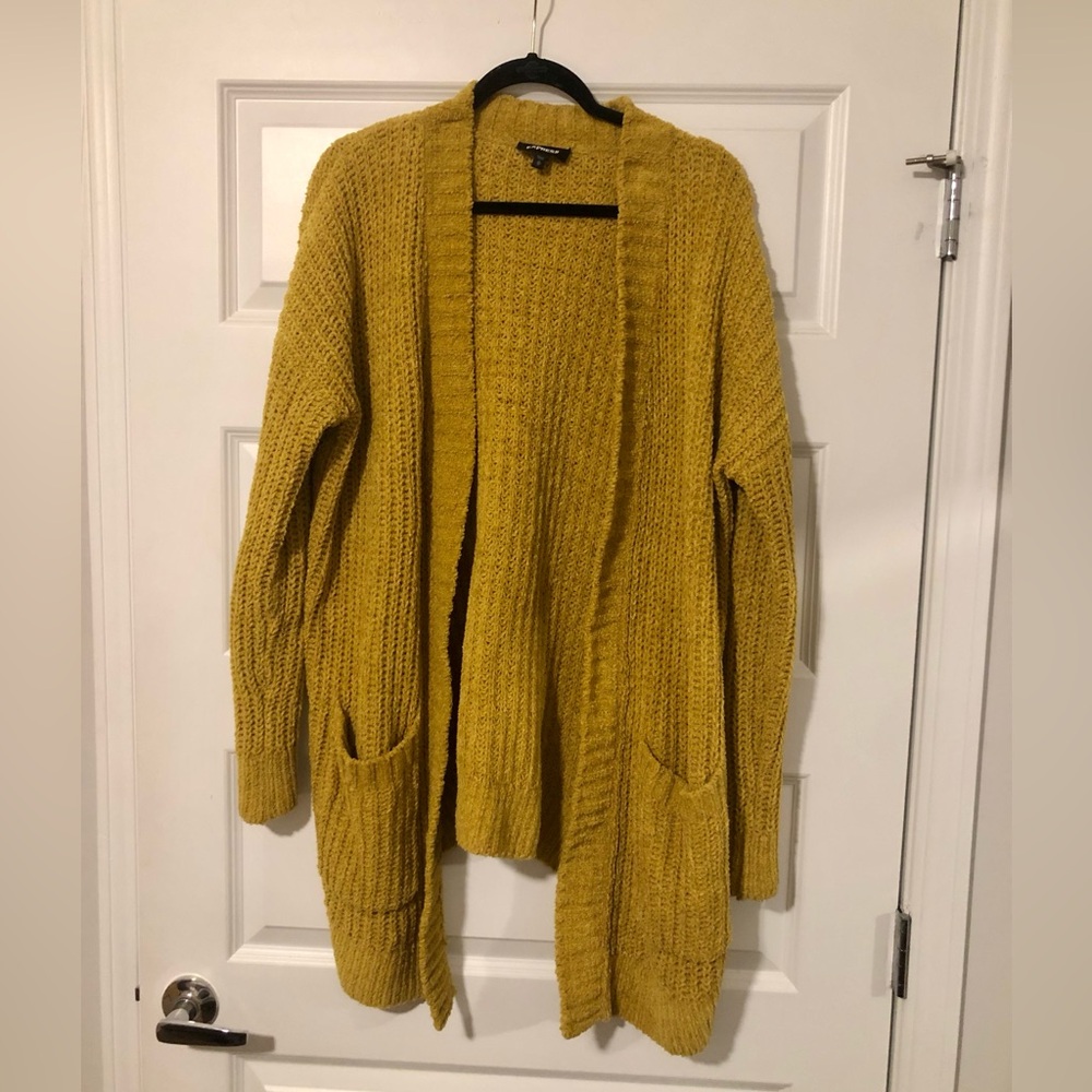 Express Mustard Golden Cardigan Sweater